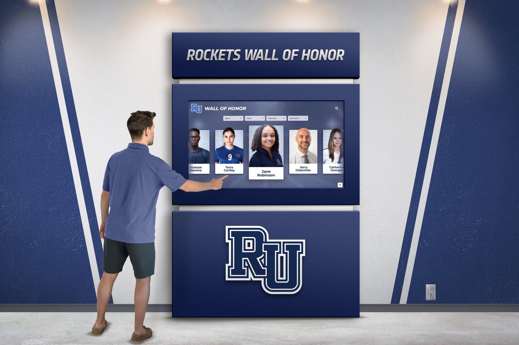 Rocket Alumni Solutions Touch Wall Athletics Solution
