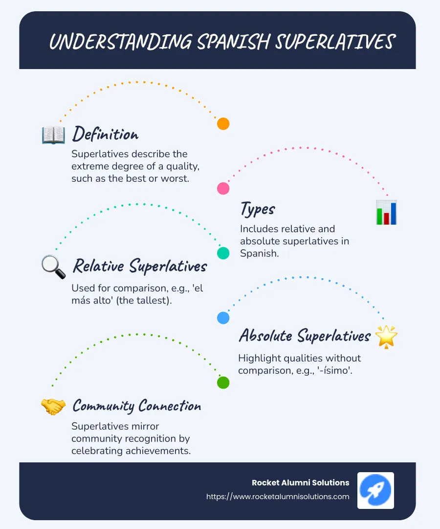 Infographic explaining the use of superlatives in Spanish - superlatives in spanish infographic infographic-line-5-steps-blues-accent_colors Infographic explaining the use of superlatives in Spanish - superlatives in spanish infographic infographic-line-5-steps-blues-accent_colors