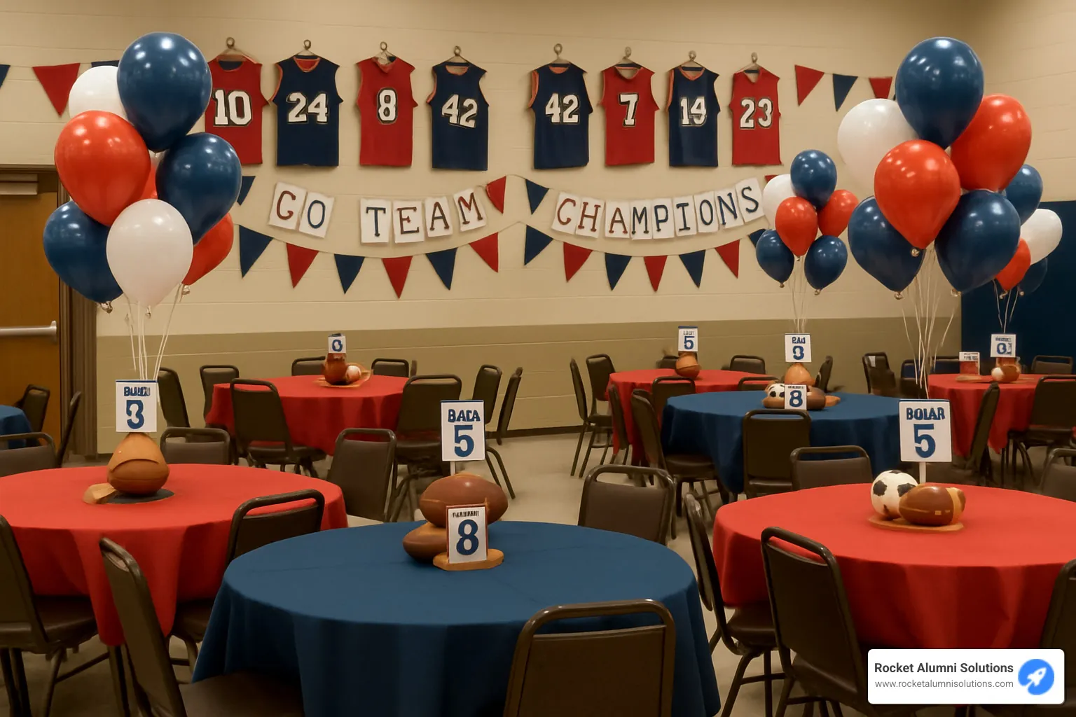 athletic banquet decor with team colors - athletic banquet ideas athletic banquet decor with team colors - athletic banquet ideas