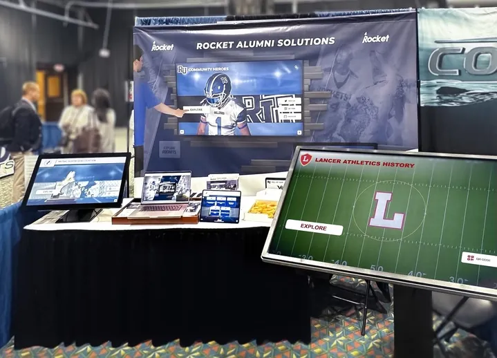 Rocket Alumni Solutions digital recognition display - 10 years of service award