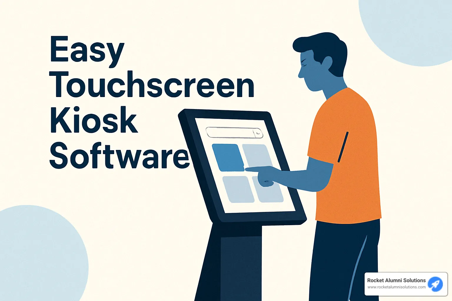 Drag-and-drop editor interface showing content blocks, media library, and preview pane - Easy Touchscreen Kiosk Software