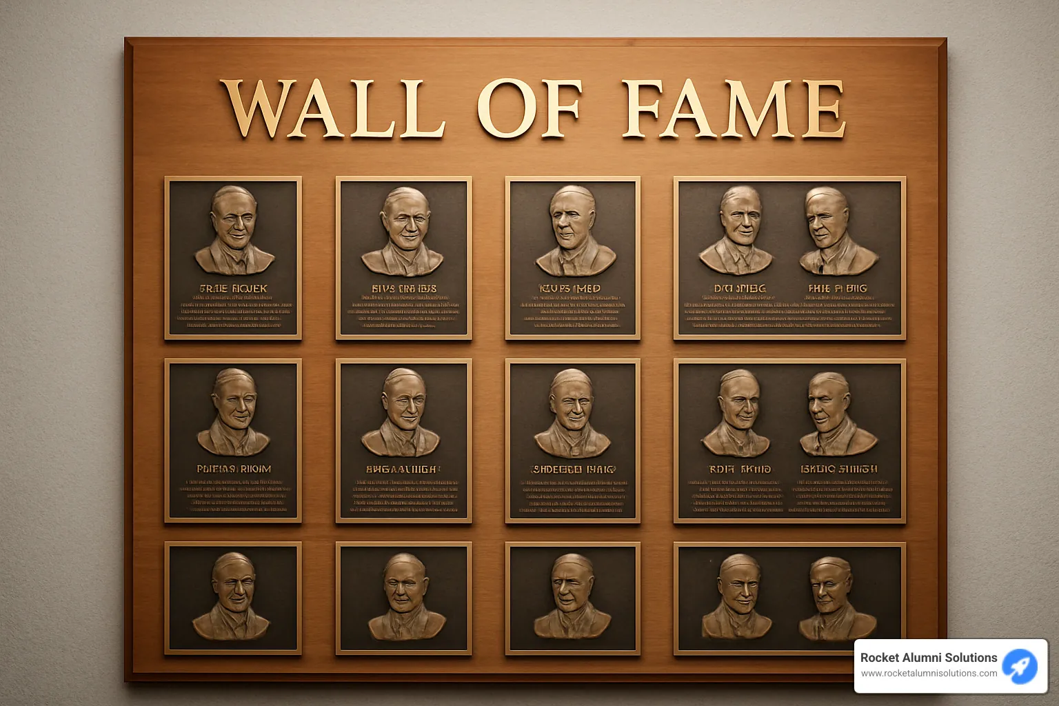 Interactive timeline wall of fame display - wall of fame plaques
