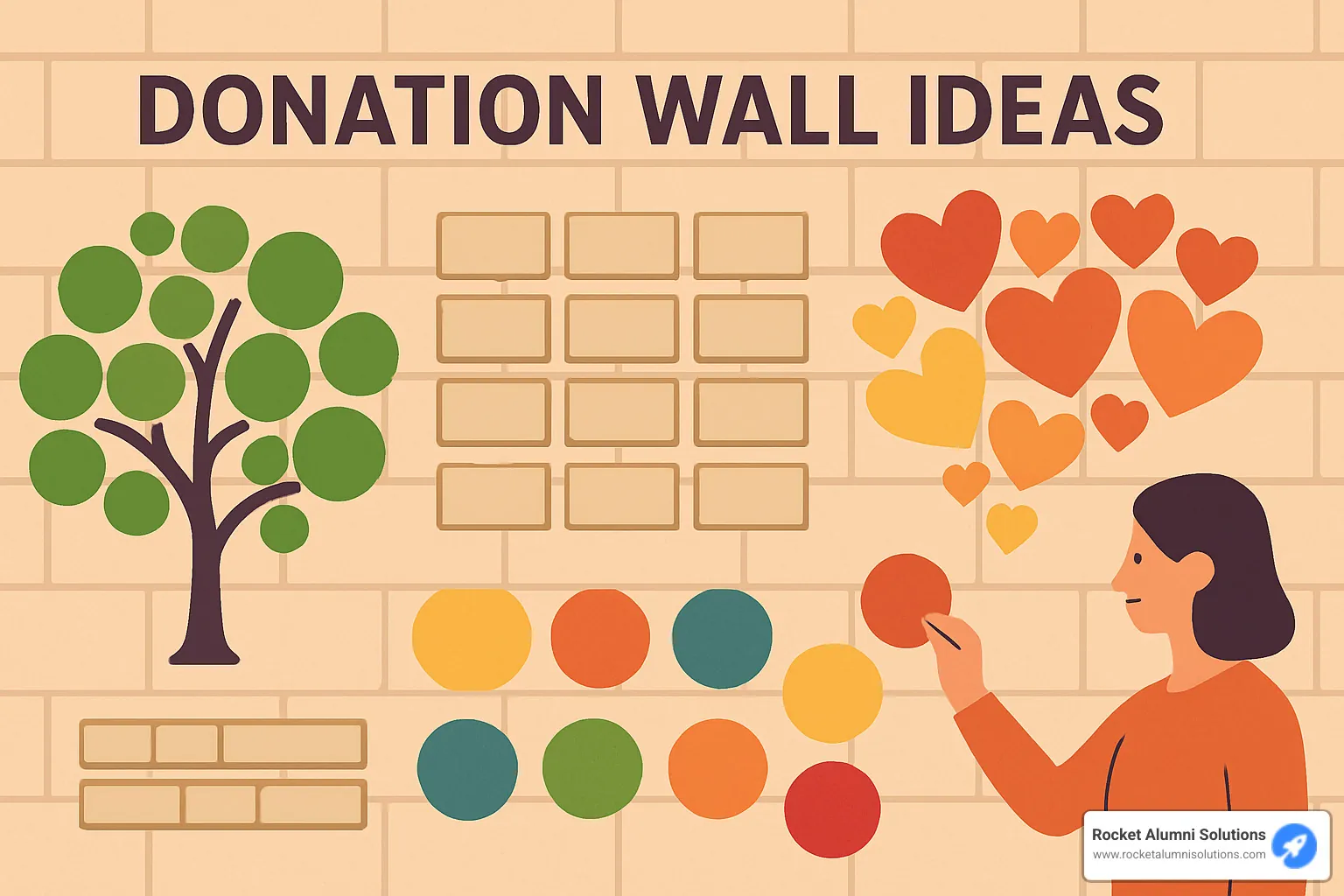 Donor wall in university lobby showing multiple giving levels - donation wall ideas