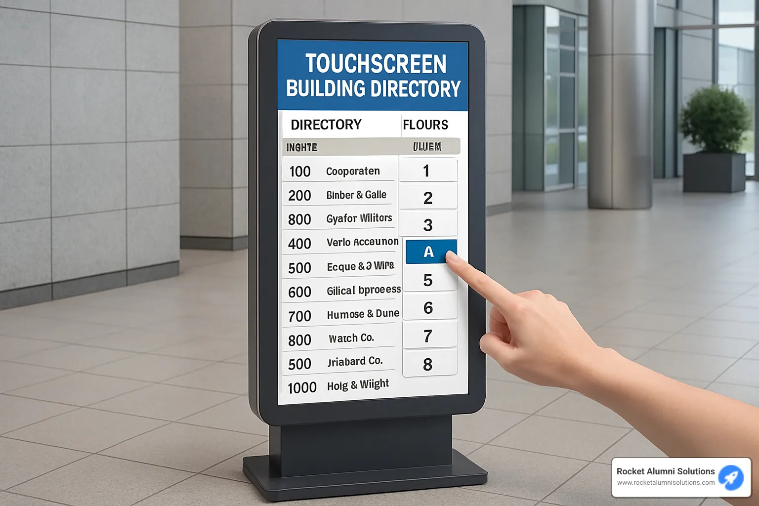 building manager easily updating a directory on a tablet - Touchscreen Building DirectoryKiosk