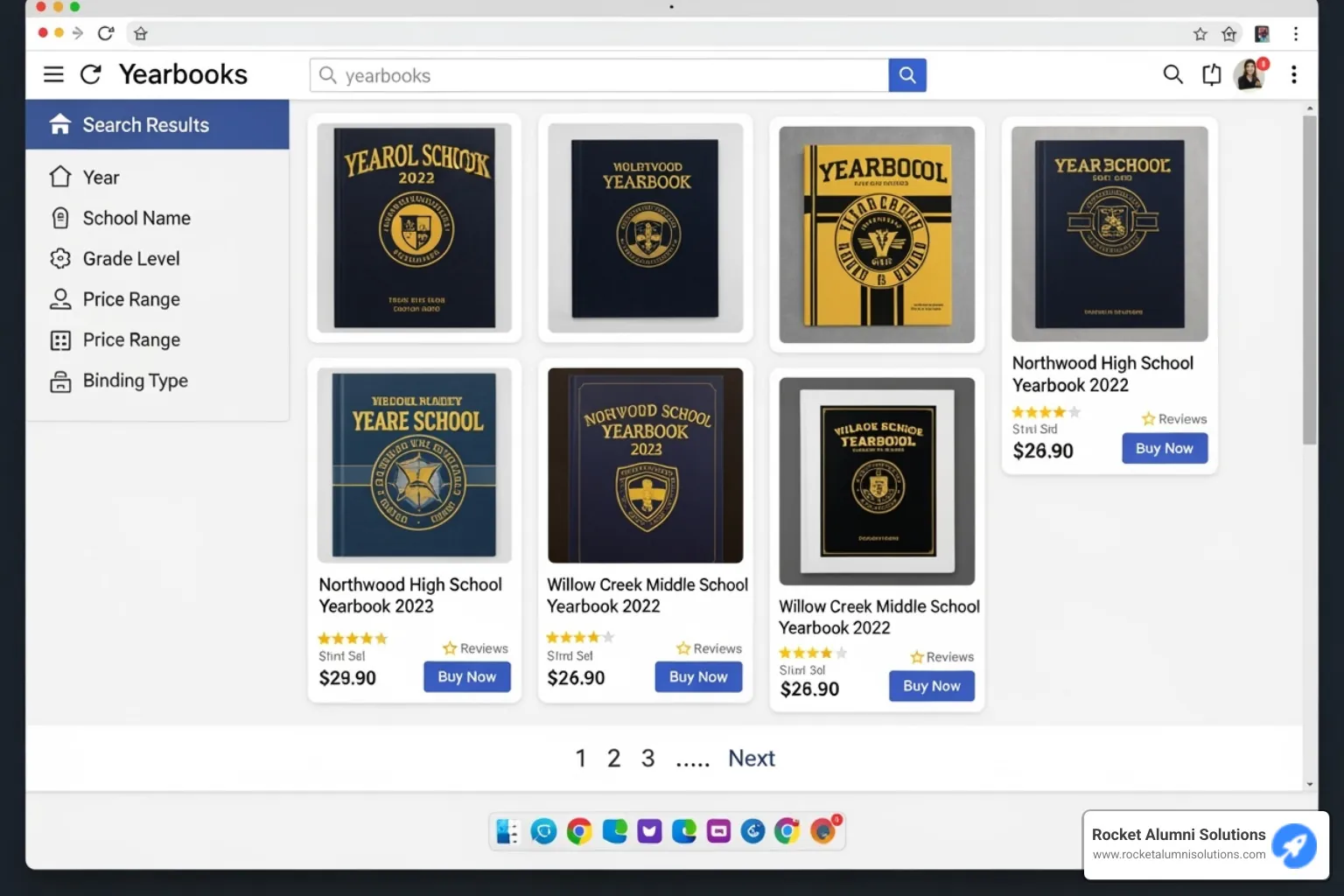search results page for yearbooks on a marketplace website - yearbooks for sale online