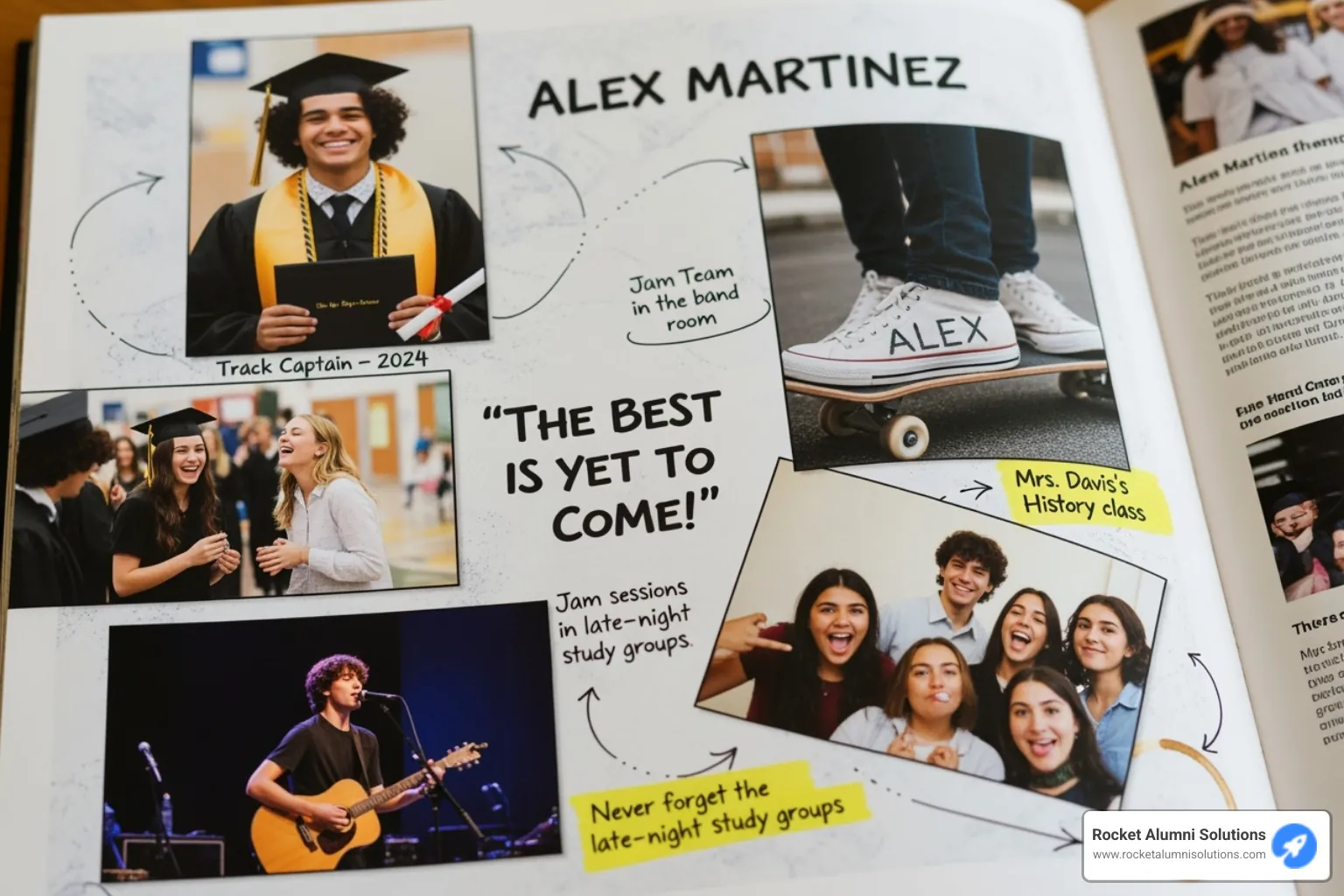 personalized yearbook page with custom photos and text - yearbooks for sale online