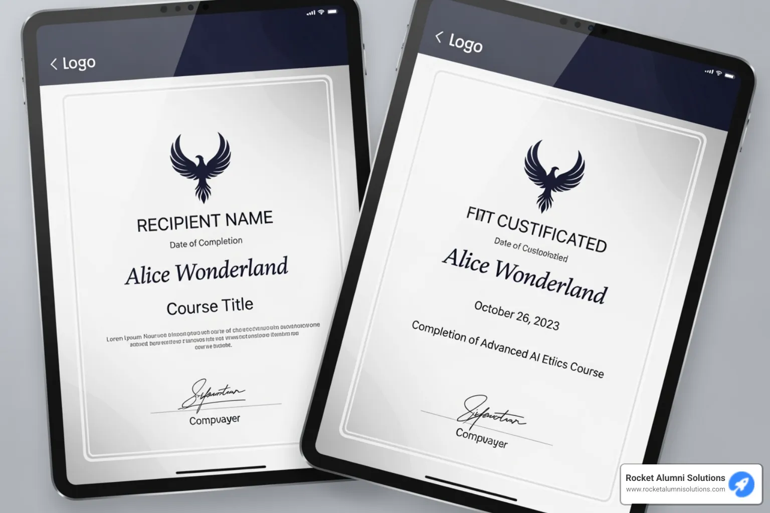 Side-by-side of a blank template and a fully customized digital certificate - certificate of appreciation retirement sample Side-by-side of a blank template and a fully customized digital certificate - certificate of appreciation retirement sample