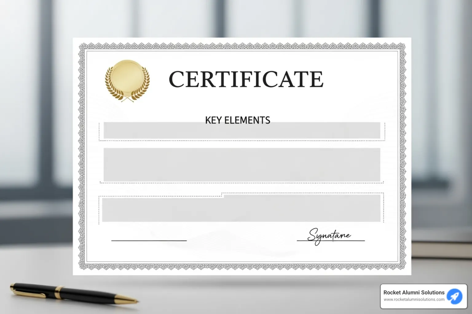 A certificate template with key elements highlighted and labeled - certificate of appreciation retirement sample A certificate template with key elements highlighted and labeled - certificate of appreciation retirement sample