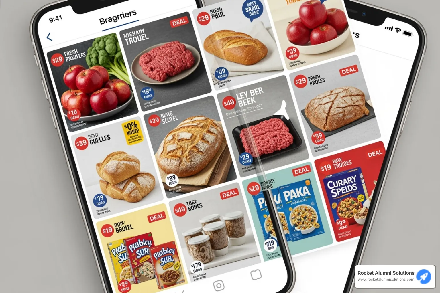 collage of different store flyers like Walmart, Target, and Safeway within the app interface - flip app collage of different store flyers like Walmart, Target, and Safeway within the app interface - flip app