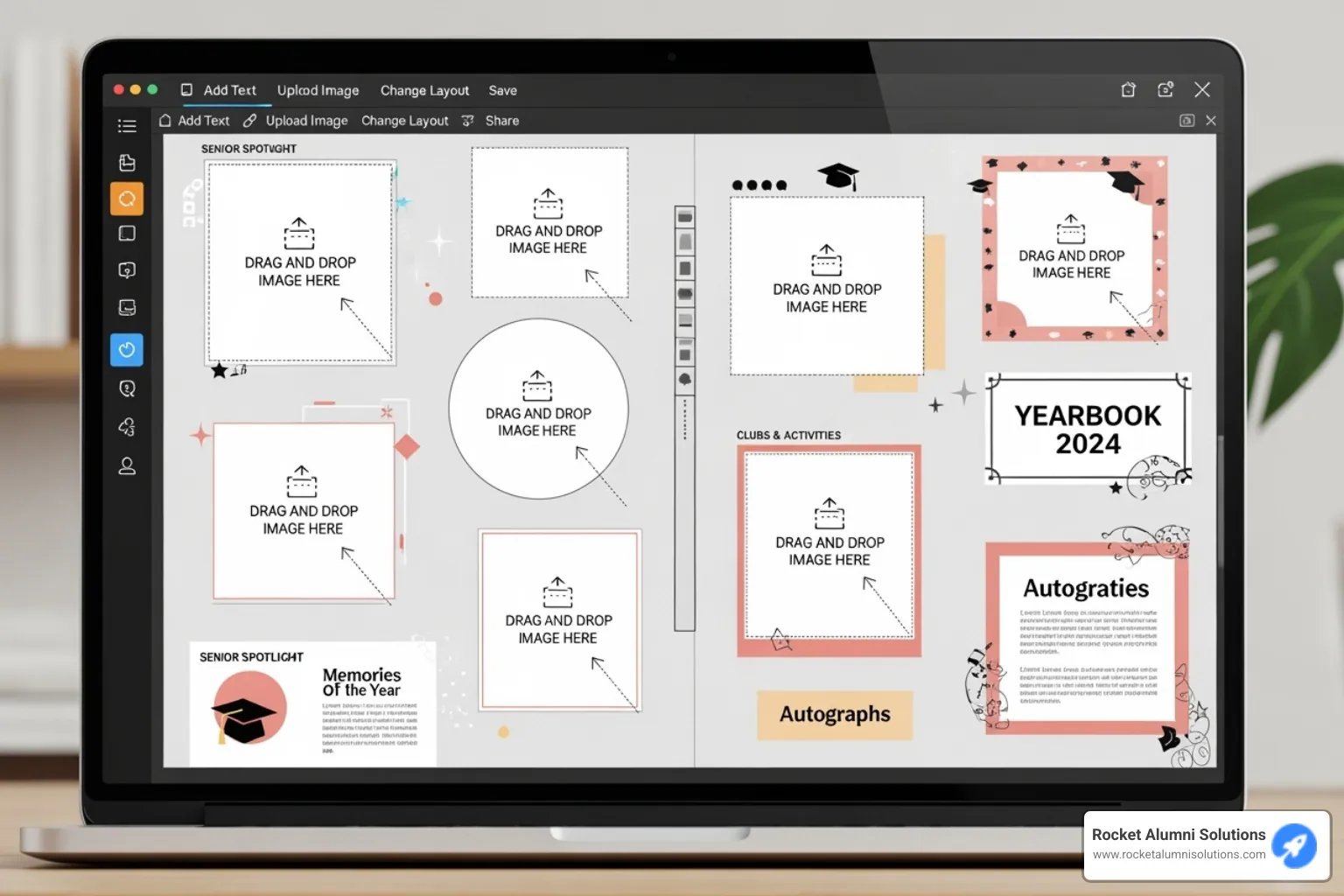 digital yearbook template with drag-and-drop photo placeholders - online digital yearbooks digital yearbook template with drag-and-drop photo placeholders - online digital yearbooks