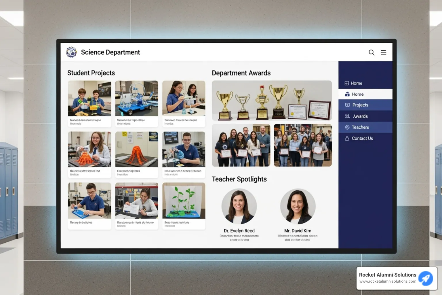 A touchscreen profile showcasing a department's achievements - Teacher Spotlight Touchscreen