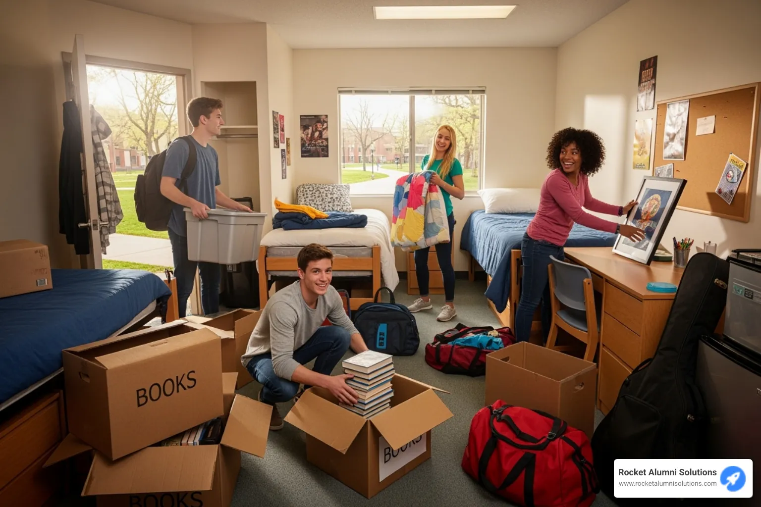 students moving into a dorm room for the first time - College life memories students moving into a dorm room for the first time - College life memories