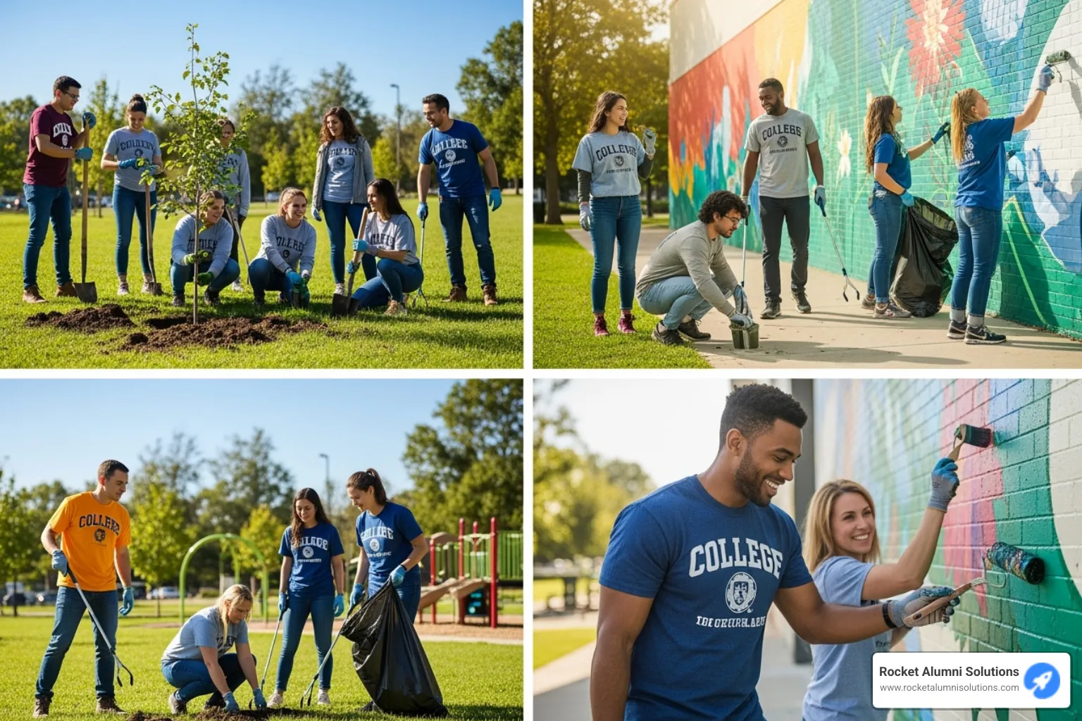 alumni participating in a volunteer day activity - college reunion ideas alumni participating in a volunteer day activity - college reunion ideas