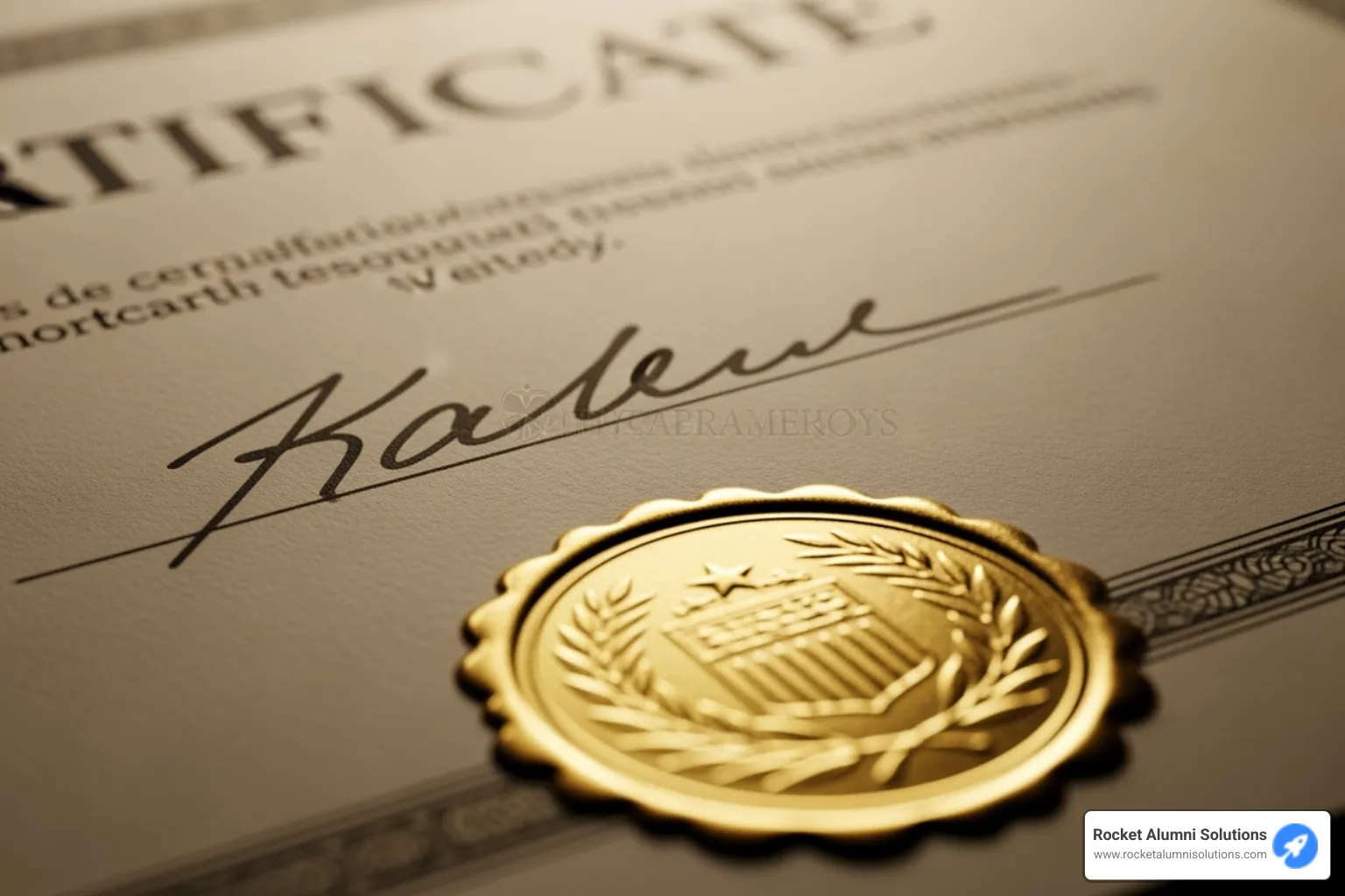 close-up on a high-quality certificate highlighting the signature and seal - certificate of completion close-up on a high-quality certificate highlighting the signature and seal - certificate of completion