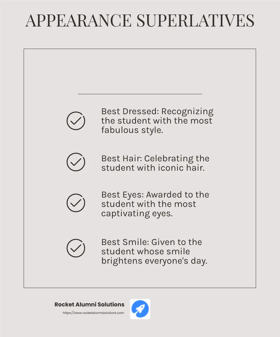 Best Dressed - school superlatives infographic checklist-light-beige